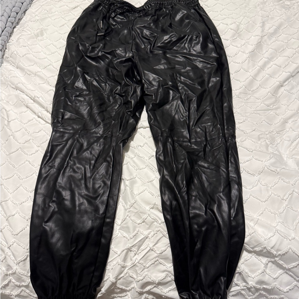 Zara Black Faux Leather Pants